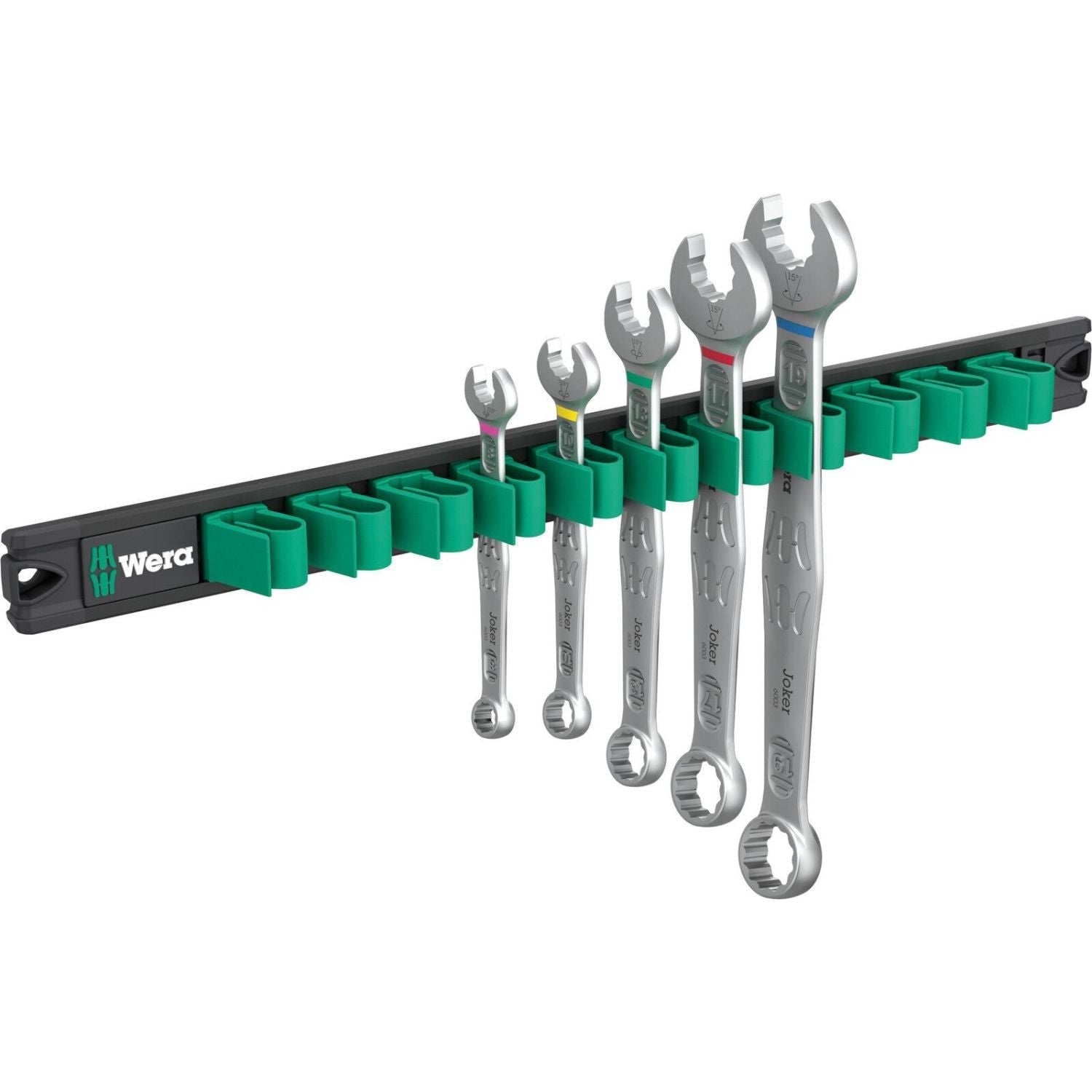 Wera 9641 Magnetic Rail 6003 Joker 2 Ring Spanner Set, 5-Pieces
