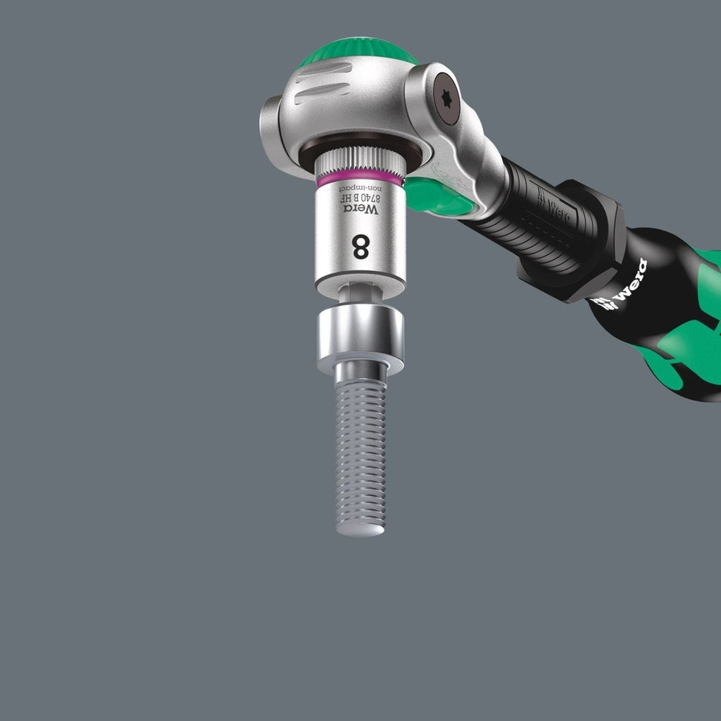 Wera 8740 B Hf Zyklop Bit Socket With Holding Function, 3/8-in. Drive, 3/8-in.x38.5-mm.