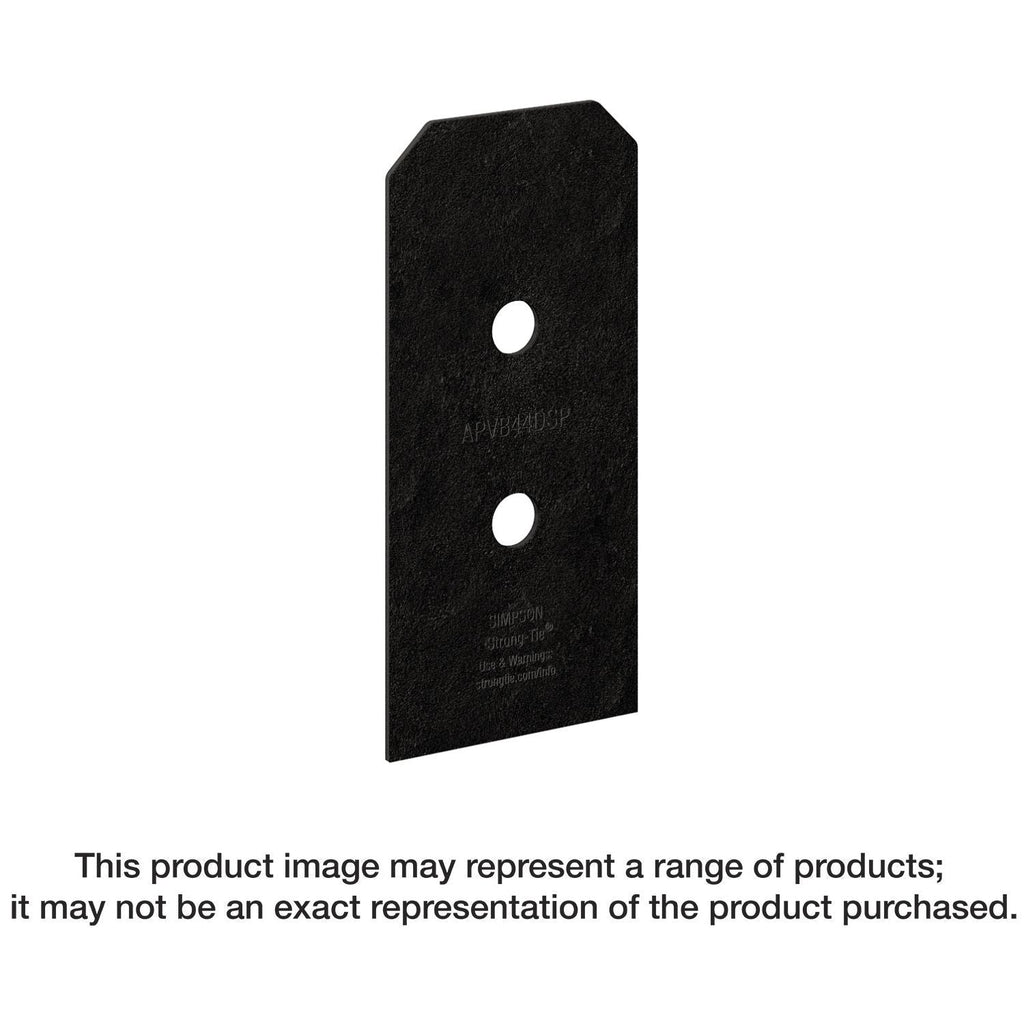Simpson Strong-Tie APVB44DSP Outdoor Accents Avant Collection ZMAX, Black Post Base Side Plate for 4x, 2-Pack