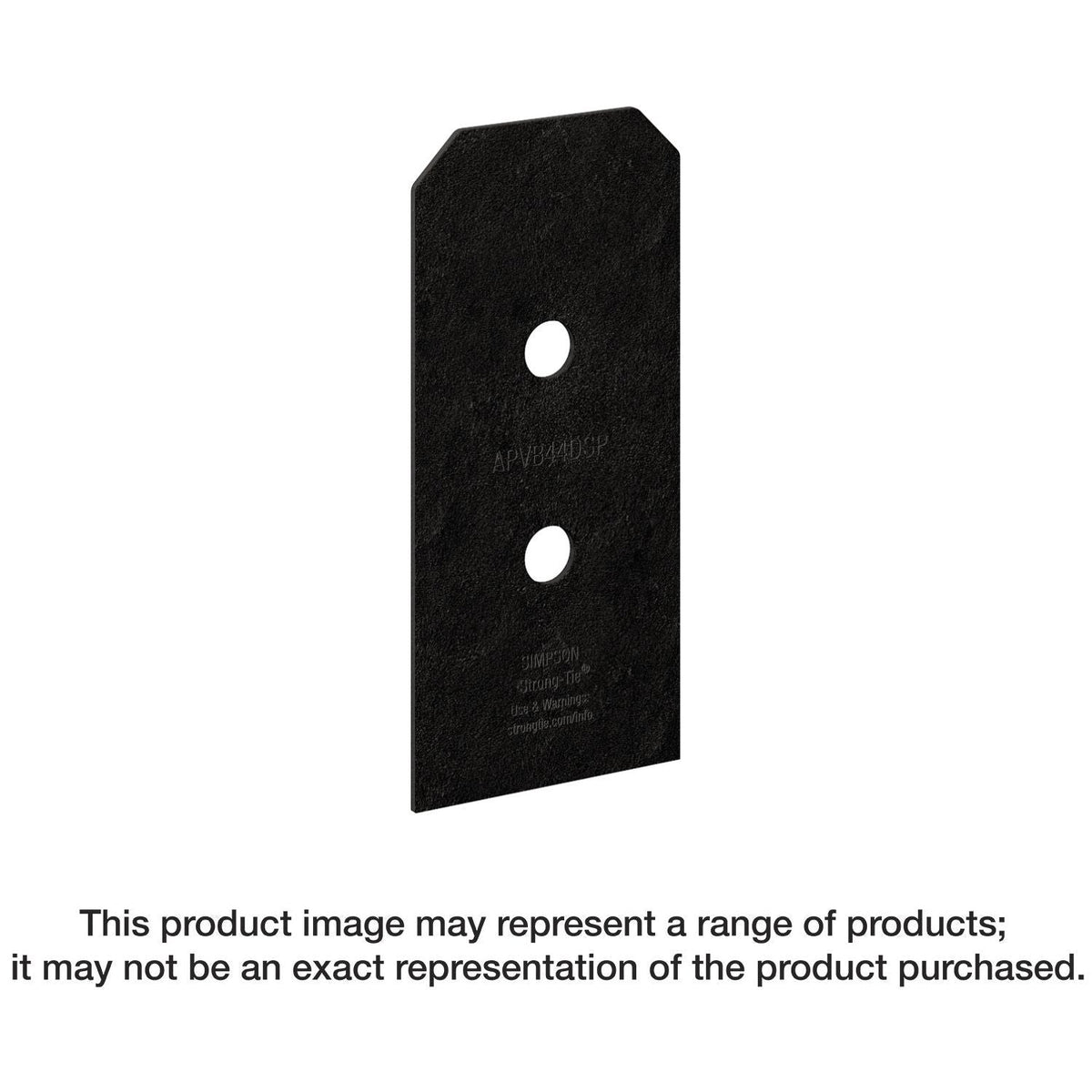 Simpson Strong-Tie APVB44DSP Outdoor Accents Avant Collection ZMAX, Black Post Base Side Plate for 4x, 2-Pack