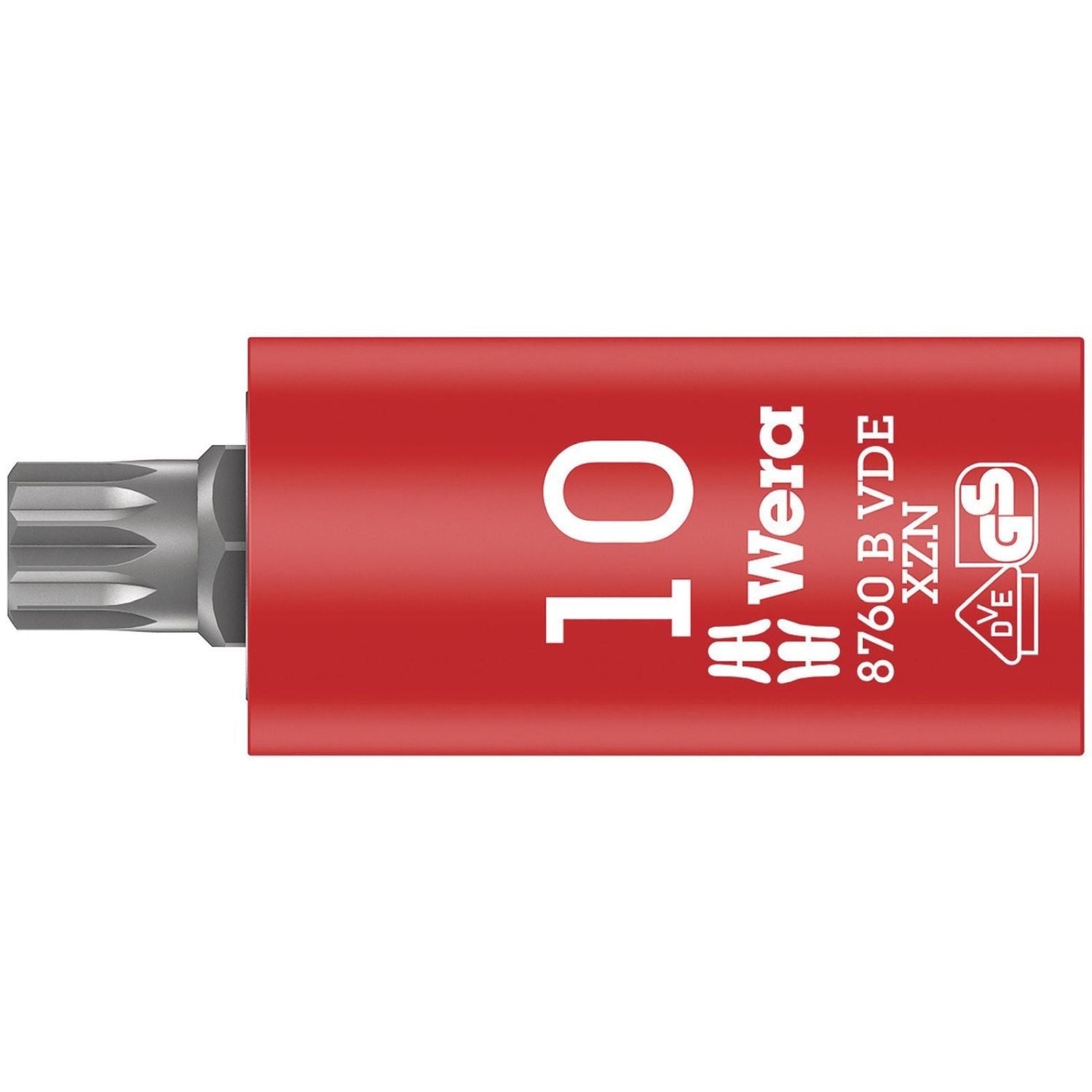 Wera 8760 B VDE Xzn Zyklop Bit Socket, Insulated, 3/8-in. Drive, For Multi-Point Socket Screws, M 8x59-mm.