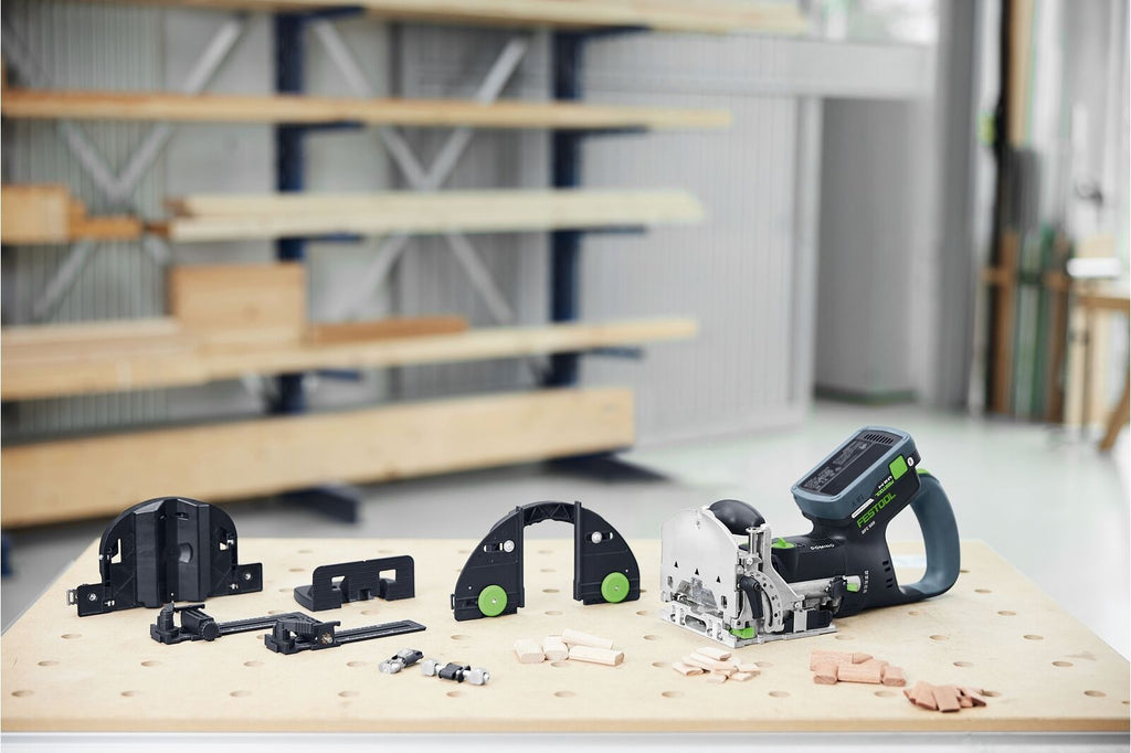 Festool Cordless 18V Domino Joiner DFC 500 E w/ 1066-Piece Tenon Assortment, Tool Only