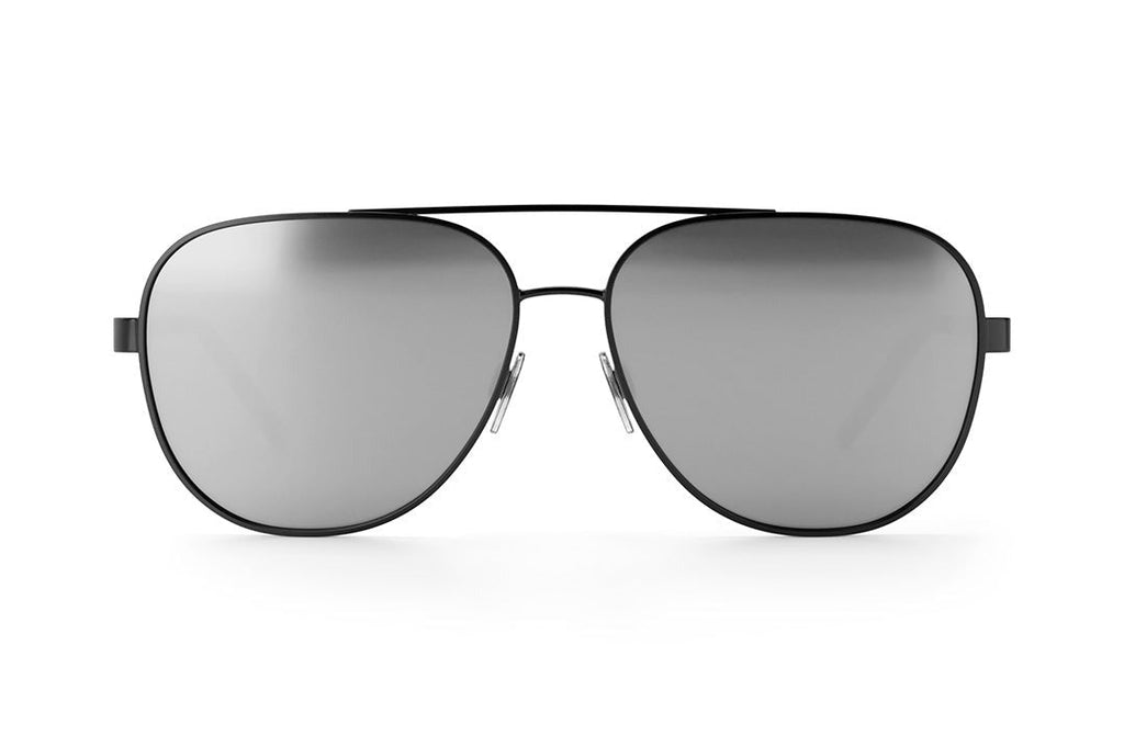 Heat Wave Incline SATIN Black Frame SILVER Lens Sunglasses