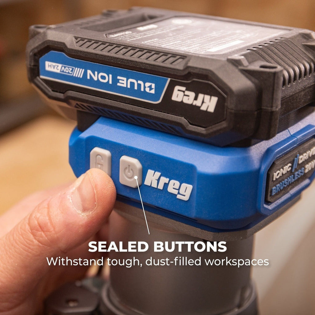 Kreg 20V Ionic Drive Cordless 1/4-in Trim Router + 2.0Ah Battery/Charger