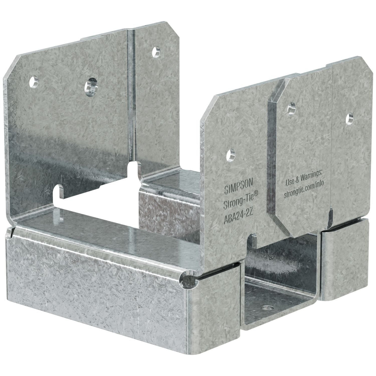 Simpson Strong-Tie ABA24-2Z ABA ZMAX Galvanized Adjustable Standoff Post Base for Double 2x4