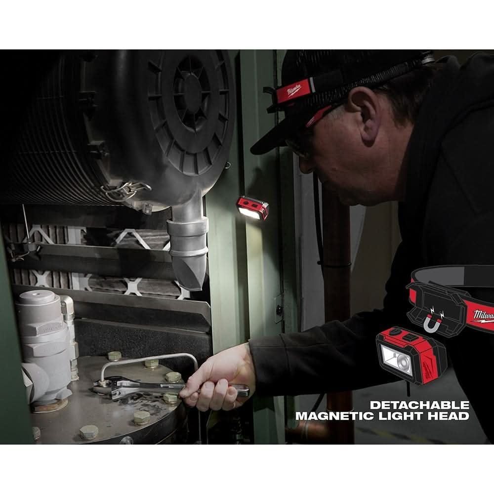 Milwaukee 2012R Rechargeable 450-Lumens Magnetic Headlamp with Task Light