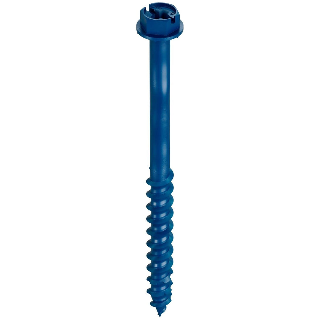 Simpson Strong-Tie TNT25314H Titen Turbo, 1/4-in. x 3-1/4-in. Hex-Head Concrete and Masonry Screw, Blue, 100-Pack