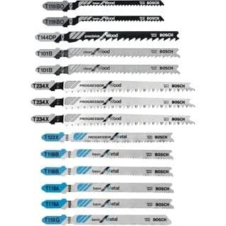 Bosch T14CPSC 14-Piece T-Shank Wood and Metal Cutting Jig Saw Blade Set