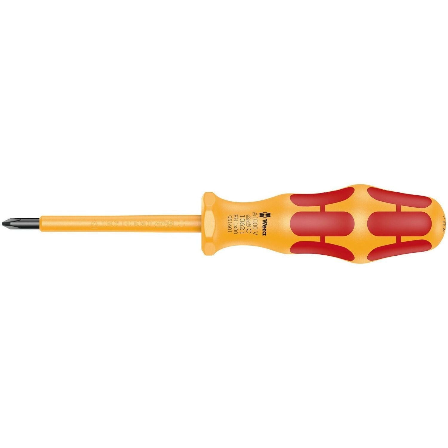 Wera 1062 I Ph Vde-insulated Kraftform Phillips-Head Screwdriver, Ph 1x80-mm.