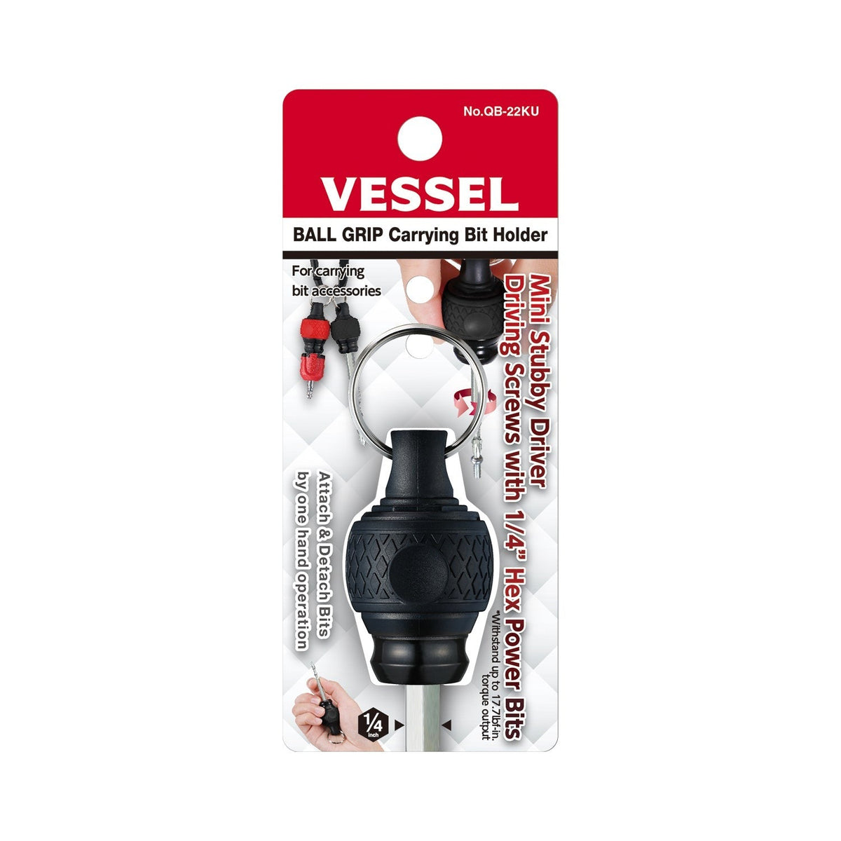 Vessel QB22KU Ball Grip Carrying Bit Holder