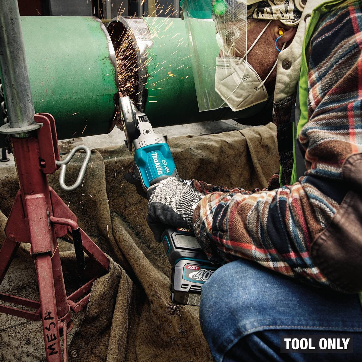 Makita GAG16Z 40V max XGT Brushless 5-in. Paddle Switch Flathead Grinder, Variable Speed, with Electric Brake, Tool Only