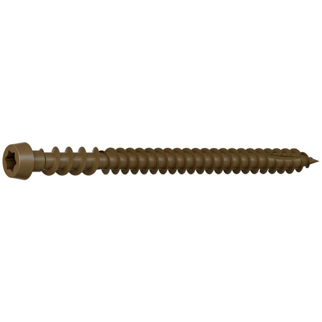 Simpson Strong-Tie Deck-Drive DCU COMPOSITE Collated Screw, #10 x 2-3/4-in. Quik Guard Brown 01, 1000-Pack (DCU234SBR01)