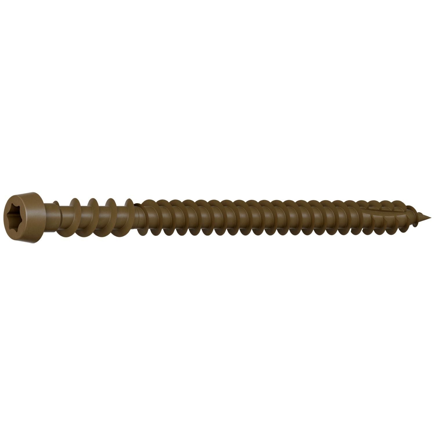 Simpson Strong-Tie Deck-Drive DCU COMPOSITE Collated Screw, #10 x 2-3/4-in. Quik Guard Brown 01, 1000-Pack (DCU234SBR01)