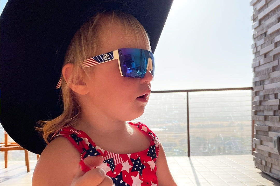 Heat Wave Kids Lazer Face Stars and Stripes Sunglasses