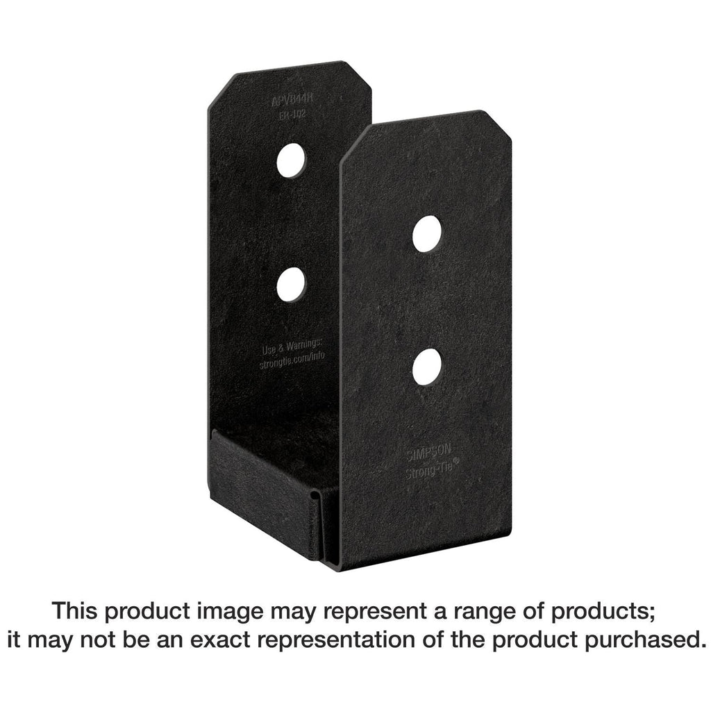 Simpson Strong-Tie APVB44R Outdoor Accents Avant Collection ZMAX, Black Powder-Coated Post Base for 4x4 Rough