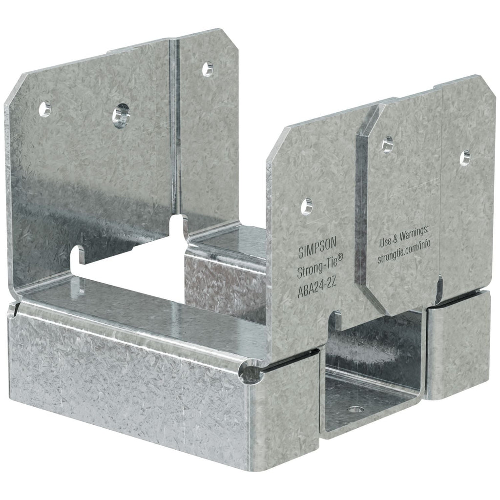 Simpson Strong-Tie ABA24-2Z ABA ZMAX Galvanized Adjustable Standoff Post Base for Double 2x4