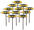 Wiha 33494 Soft Grip Dual Drive Ball End Hex T-Handle Inch Black Finish 11 Piece Set