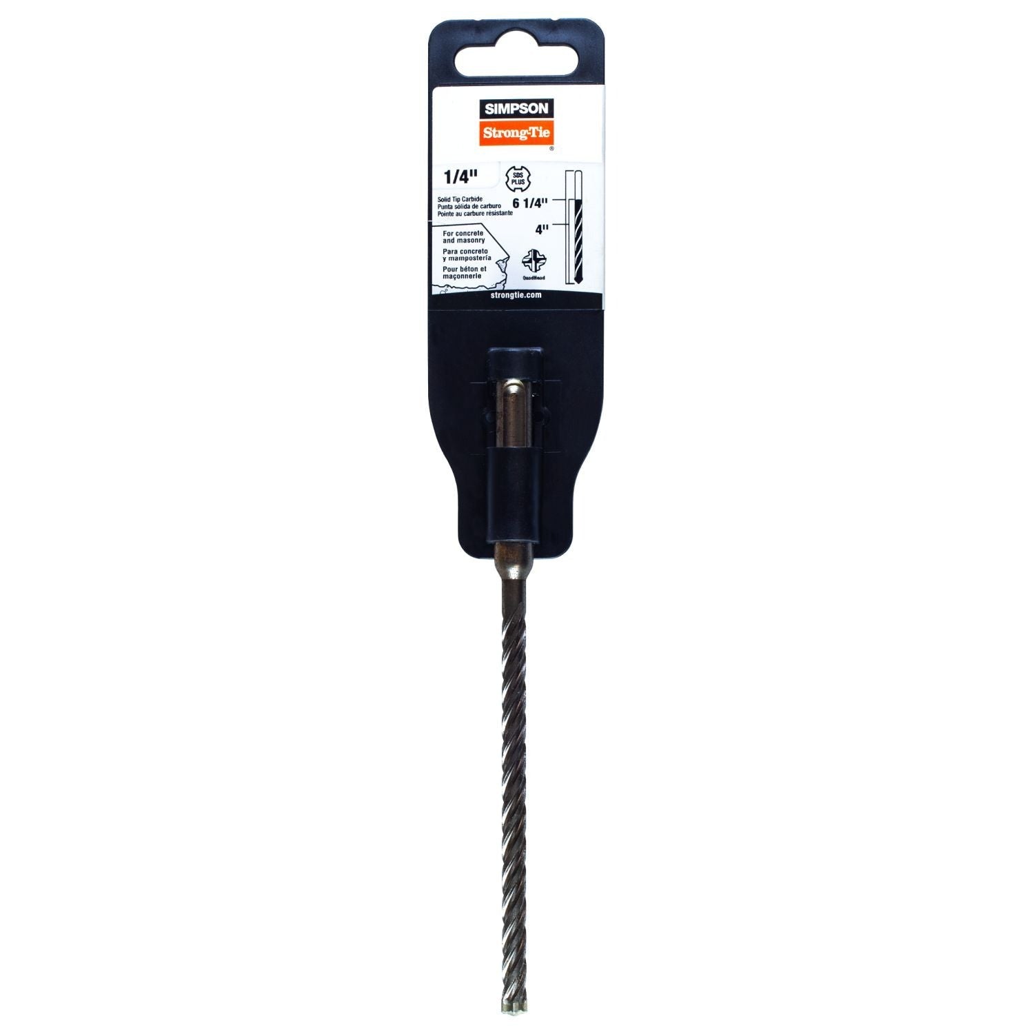 Simpson Strong-Tie MDPL02506S 1/4-in. x 6-1/4-in. SDS-plus Shank Solid-Tip Carbide Drill Bit