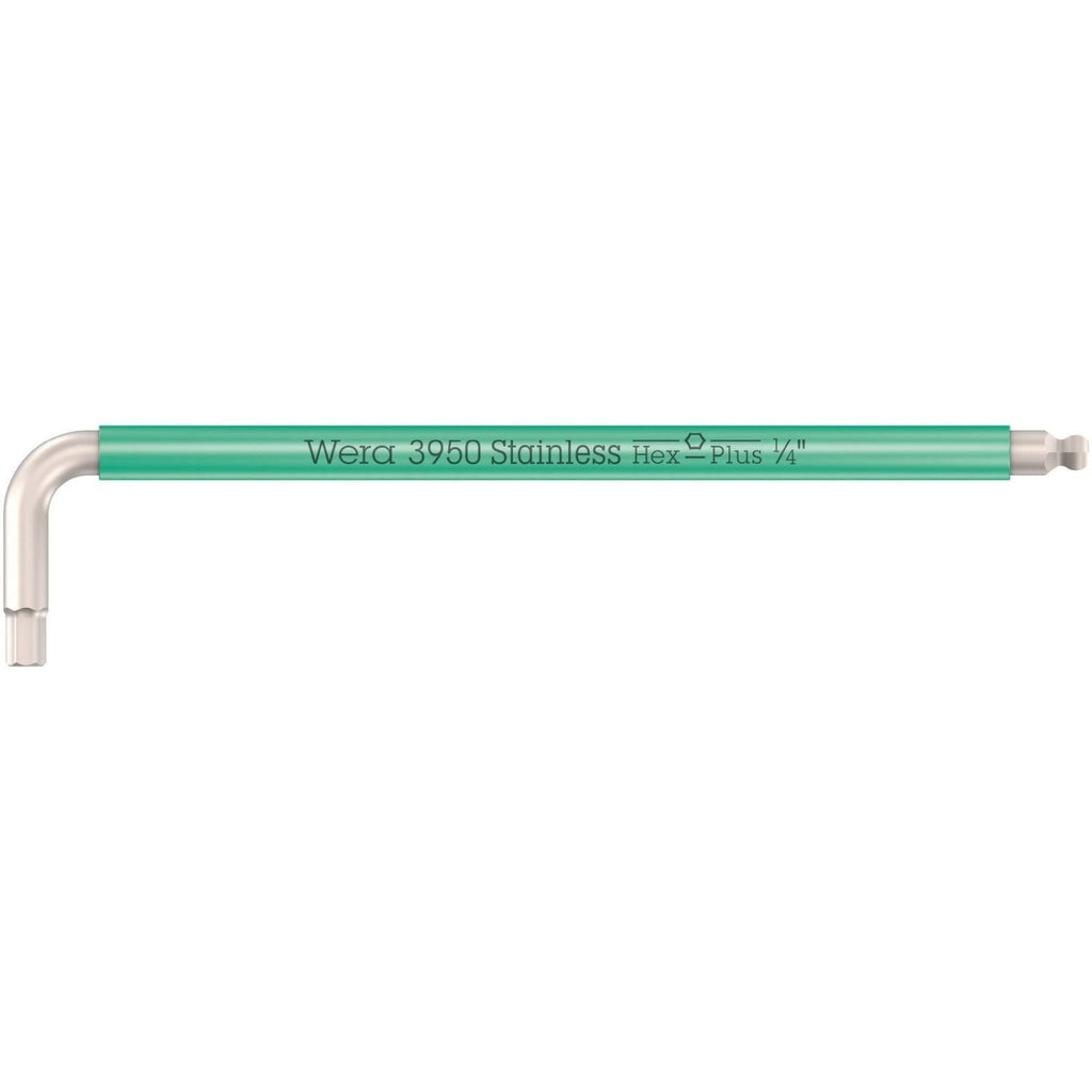 Wera 3950 Spkl Multicolour Imperial L-Keys, Imperial, Stainless, 1/4-in.x185-mm.