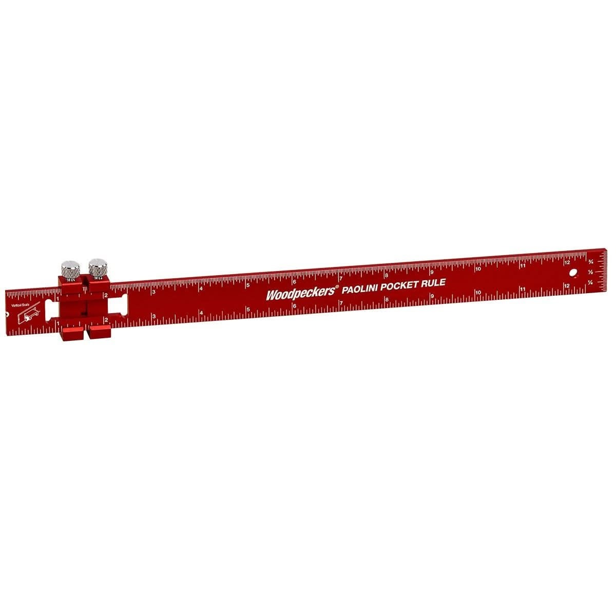 Woodpeckers PPR-12-19 Paolini Pocket Rule, 12" Aluminum