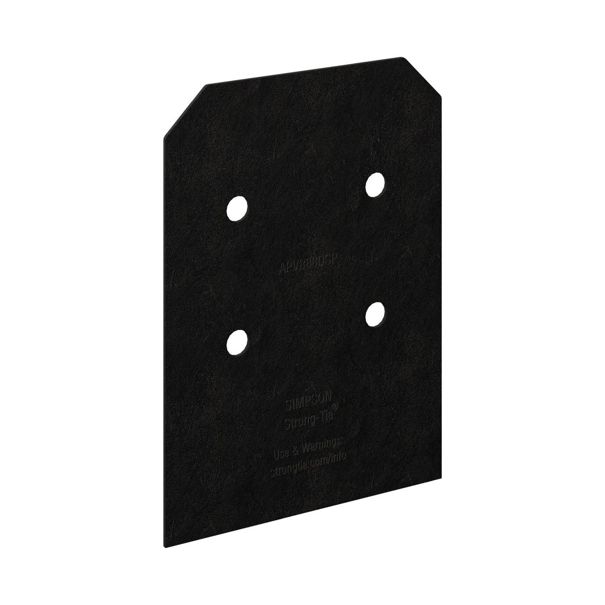 Simpson Strong-Tie APVB88DSP Outdoor Accents Avant Collection ZMAX, Black Post Base Side Plate for 8x, 2-Pack