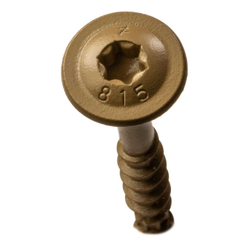Simpson Strong-Tie CBT08112R100 Wafer-Head Construction Screw, #8 x 1-1/2-in. T20, Quik Guard, Tan, 100-Pack