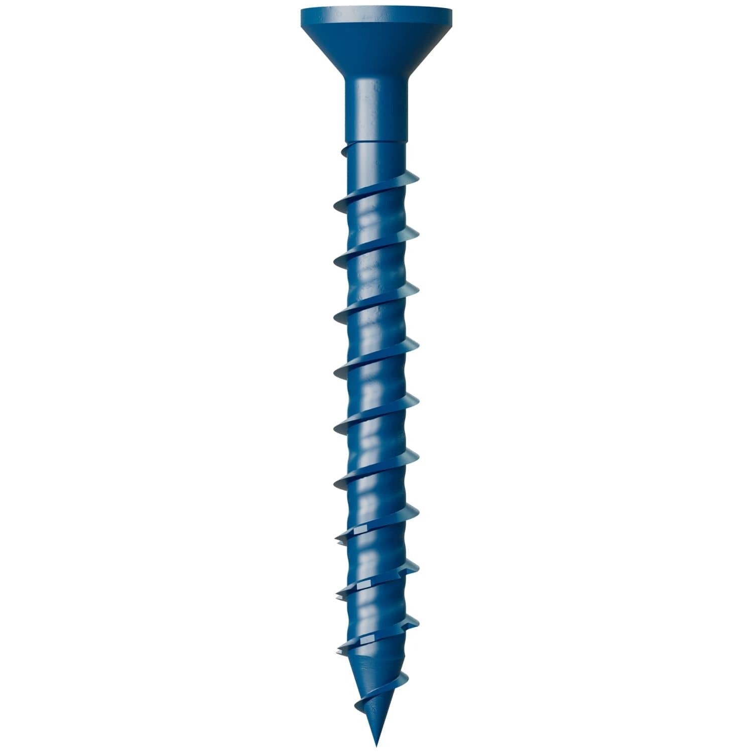 Simpson Strong-Tie TNT18134TFC25 Titen Turbo, 3/16-in. x 1-3/4-in. 6-Lobe Flat-Head Concrete and Masonry Screw, Blue, 25-Pack