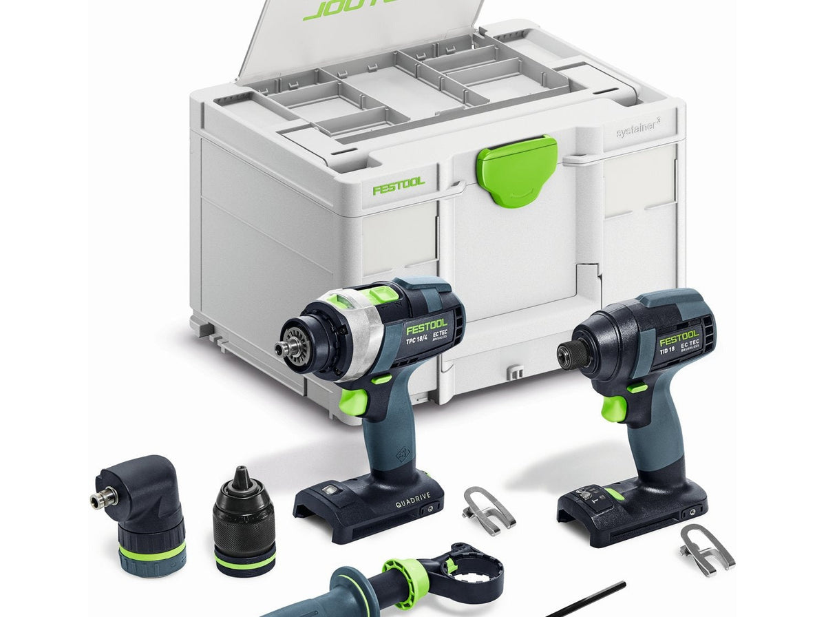 Festool 18V TPC 18/4 Cordless Drill Driver and TID 18 Cordless Impact Driver Kit with Systainer (578830)