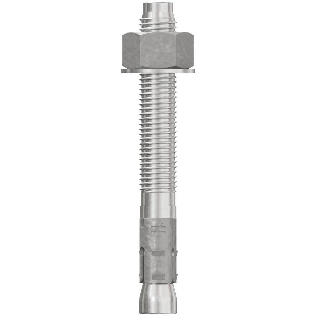 Simpson Strong-Tie STB2-75614S6F10 Strong-Bolt 2, 3/4-in. x 6-1/4-in. Type 316 Stainless-Steel Wedge Anchor, Fully Assembled, 10-Pack