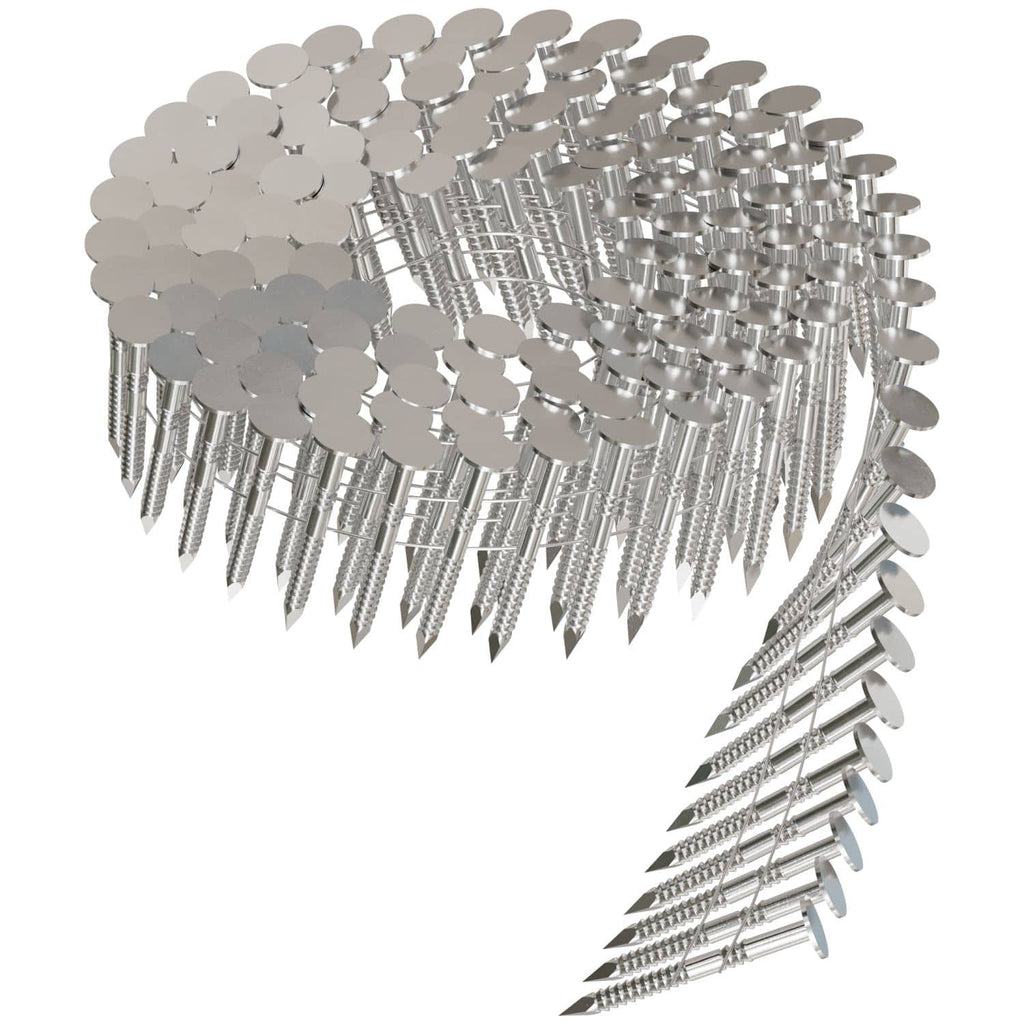 Simpson Strong-Tie T11A150RNJ 15° Wire Coil, Full Round Head, Ring-Shank Roofing Nail, 1-1/2-in. Type 316, 3600-Pack