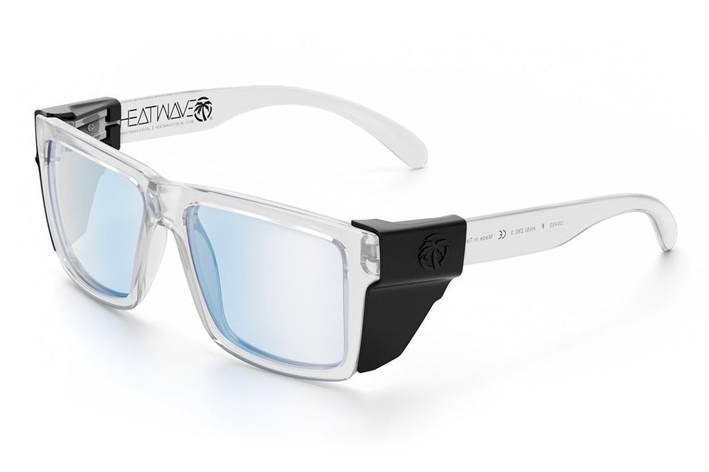 Heat Wave VISE Z87 Vapor Clear Frame Blue Light Blocking Lens Sunglasses