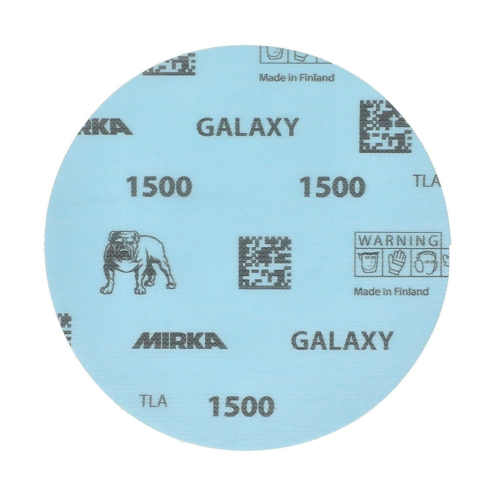 Mirka Galaxy 5-in. 1500 Grit Hook and Loop Sanding Discs, 50-Pack, No-Hole for Random Orbital Sanders (FY-612-1500)