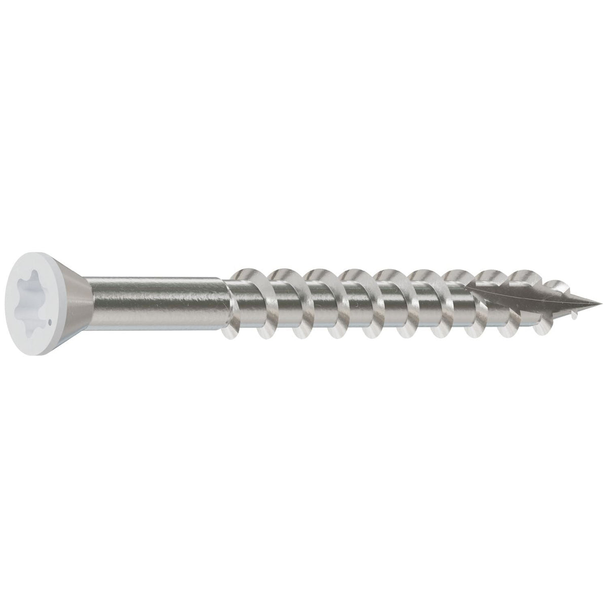 Simpson Strong-Tie T07162FT1WH01 Trim-Head Screw, 6-Lobe Drive, #7 x 1-5/8-in. T-15 Type 316, White 01, 1-lb.