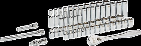 Milwaukee 48-22-9010 1/2" Drive 47-Piece SAE/Metric Ratchet And Socket Set and 3/8" Drive 56-Piece Ratchet & Socket Set
