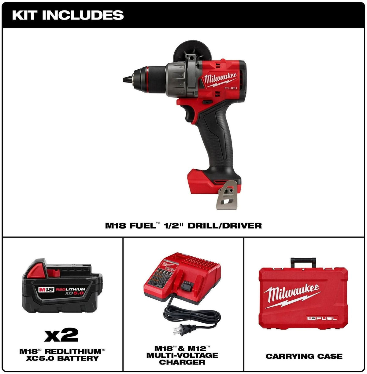 Milwaukee 2903-22 M18 FUEL 1/2-in. Drill/Driver Kit