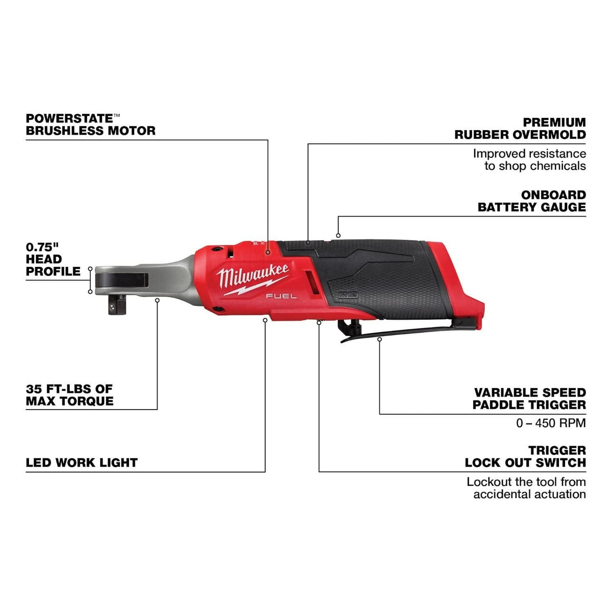 Milwaukee 3890-22 M18 FUEL Impact Wrench & M12 FUEL Ratchet 2-Tool Combo Kit