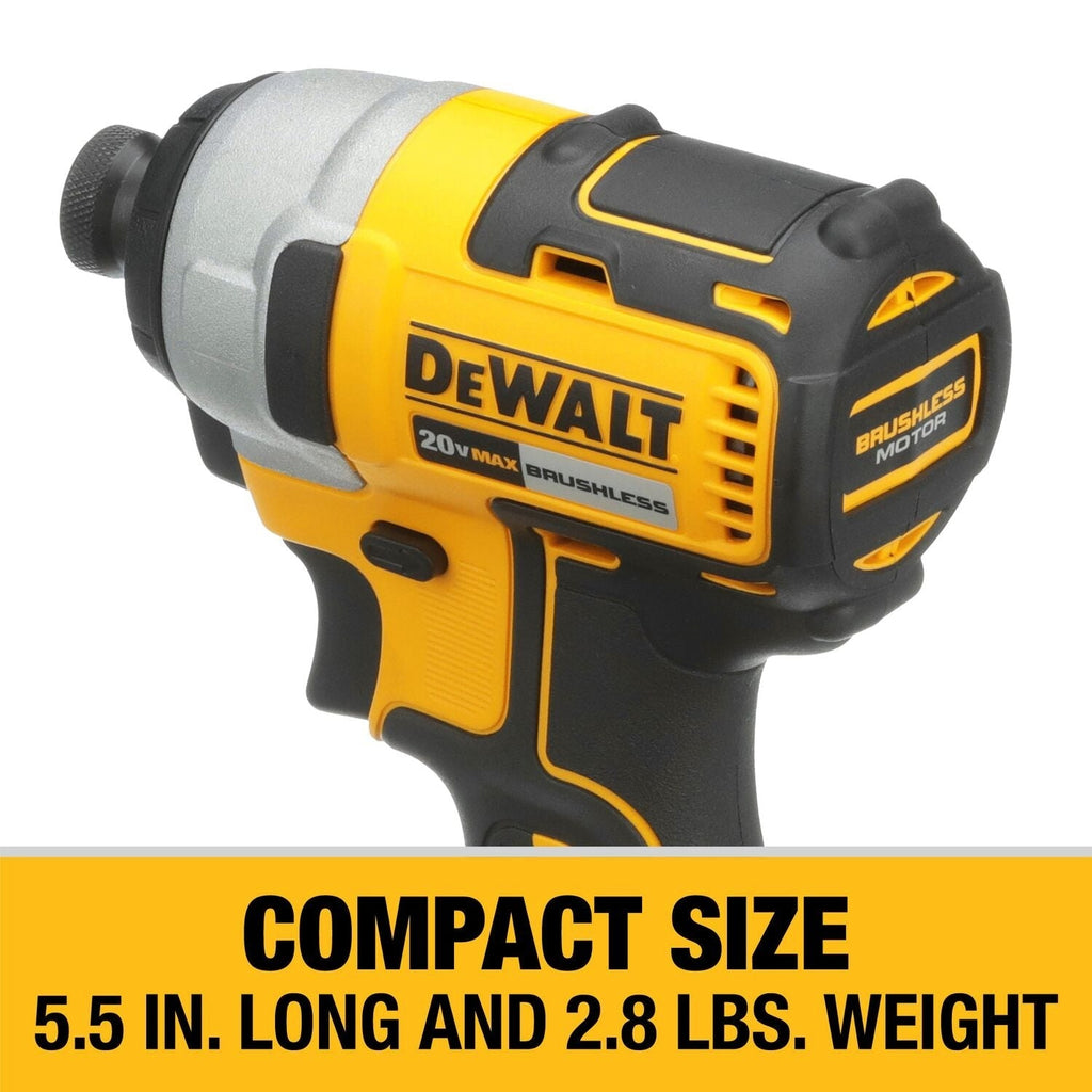 DeWalt 20V MAX Brushless 1/4-in. Impact Driver 3.5Ah POWERSTACK + 1.5Ah Kit