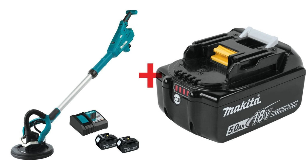 Makita 18V LXT Lithium-Ion Brushless Cordless 9" Drywall Sander Kit, AWS Capable (5.0Ah) with Battery