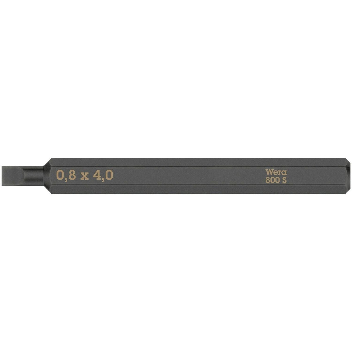 Wera 800 S Slotted Bit For Impact Screwdrivers, 0.8x4x70-mm.
