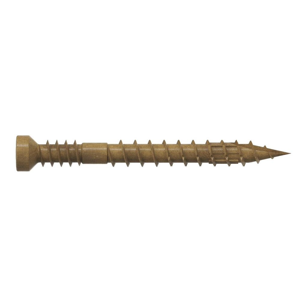 Simpson Strong-Tie FT07112MB Finish Trim Screw, #7 x 1-1/2-in. T10, Trim-Head, Quik Guard, Tan, 4000-Pack