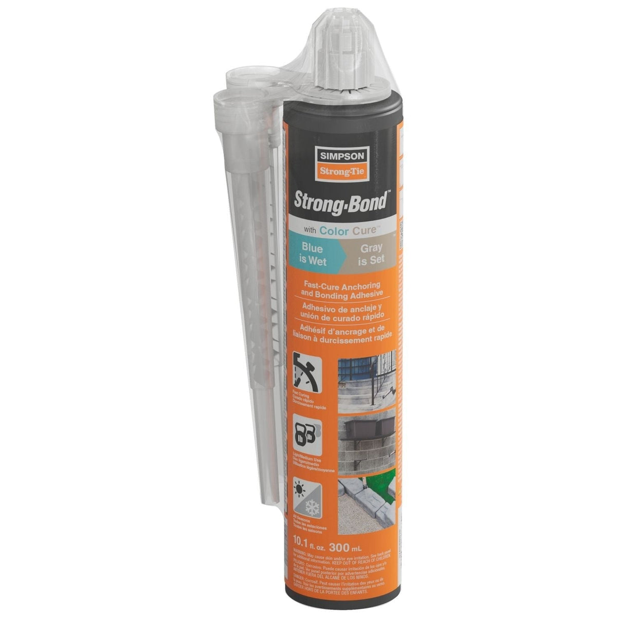 Simpson Strong-Tie STRGBND10 Strong-Bond 10.1 oz. Fast Cure Anchoring and Bonding Adhesive Cartridge w/ Nozzle