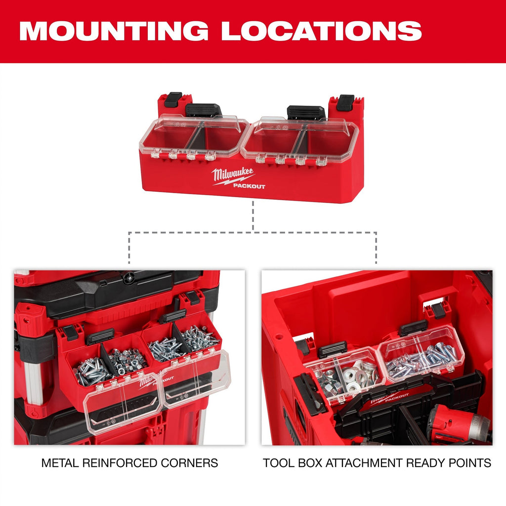 Milwaukee 48-22-8610 PACKOUT Tool Box 2-Bin Attachment