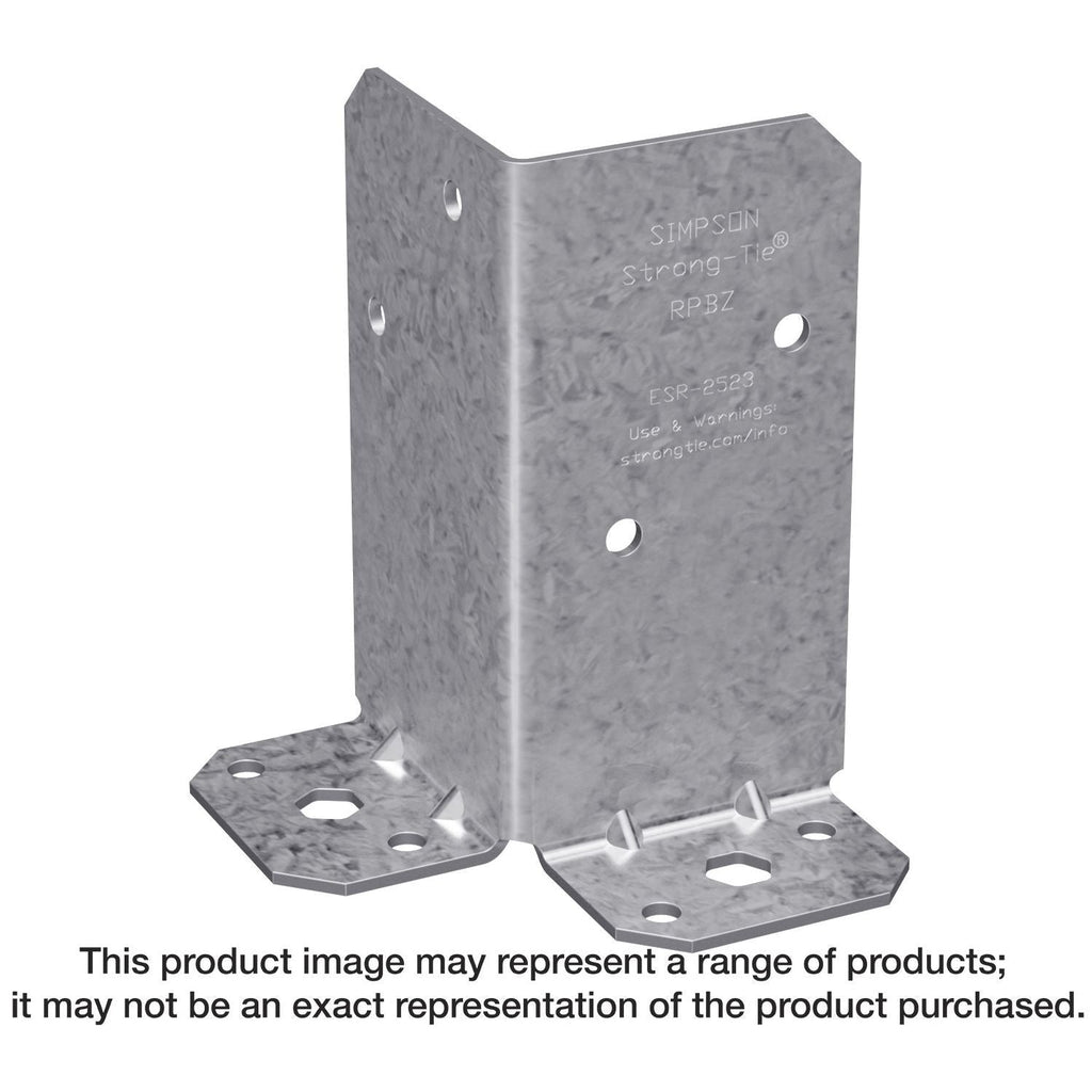Simpson Strong-Tie RPBZ RPBZ ZMAX Galvanized Retrofit Post Base for Double 2x4