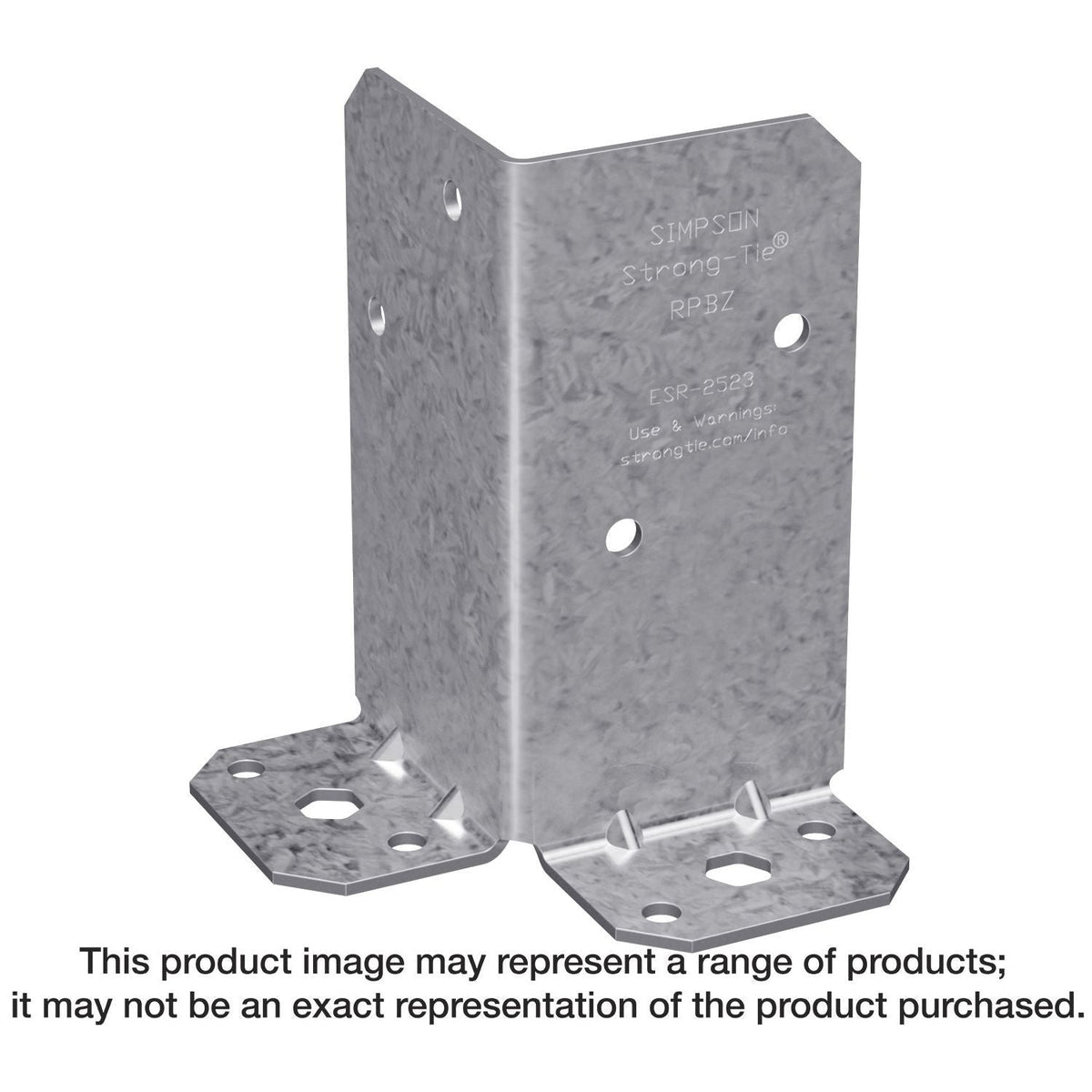 Simpson Strong-Tie RPBZ RPBZ ZMAX Galvanized Retrofit Post Base for Double 2x4
