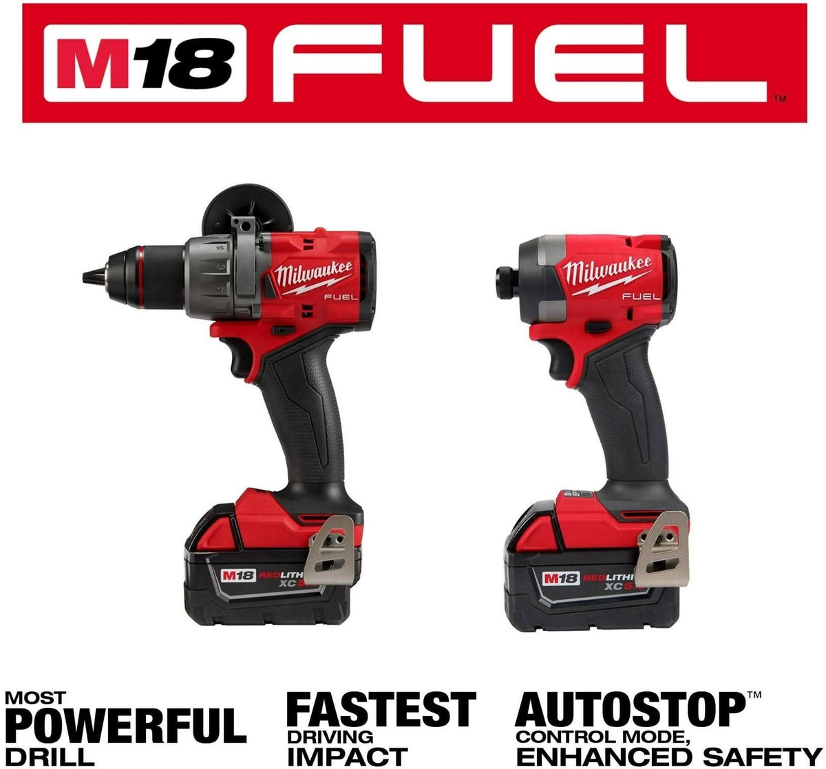 Milwaukee 3697-22 M18 FUEL 1/2-in. Hammer Drill and 1/4-in. Hex Impact Driver Combo Kit