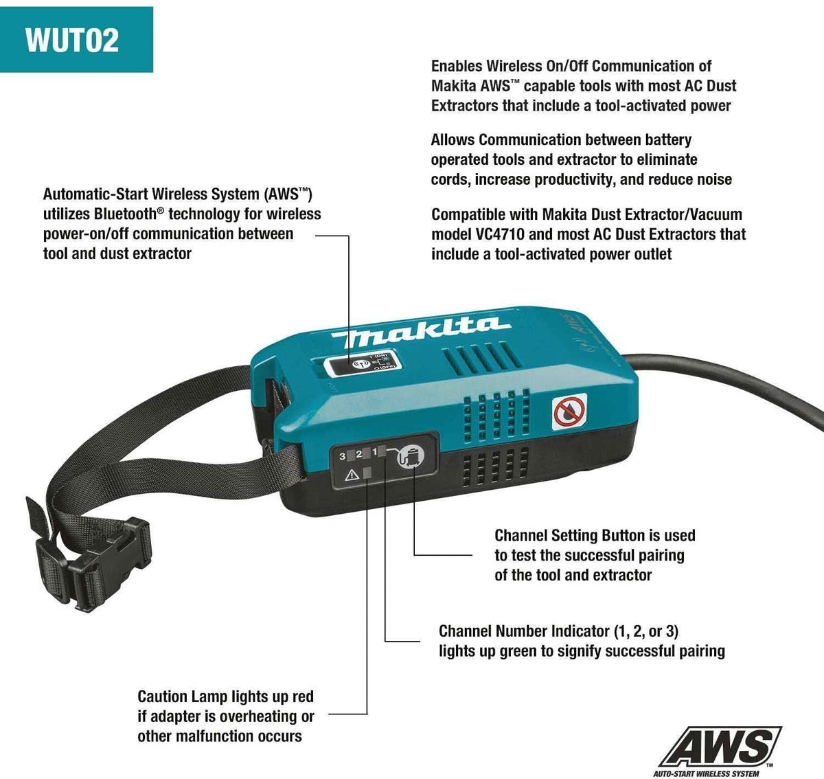 Makita WUT02U Auto-Start Wireless Universal Adapter