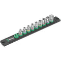 Wera Magnetic Socket Rail A Imperial 1 Zyklop Socket Set, 1/4-in. Drive, Imperial, 9-Pieces