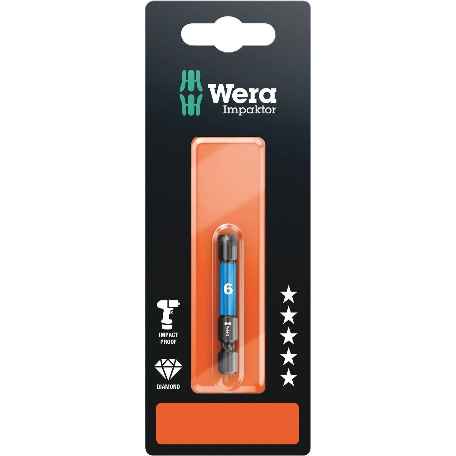 Wera 840/4 Imp Dc Impaktor Bit SB, 6x50-mm.