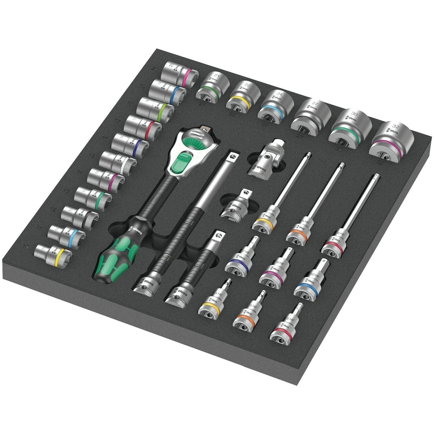 Wera 9722 Foam Insert 8000 C Zyklop 1/2-in. Ratchet Set 1, 31-Pieces