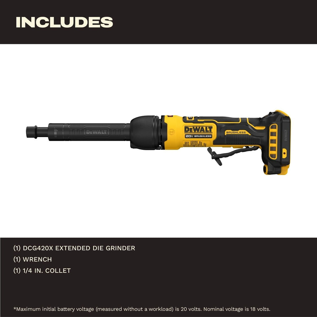 DeWALT DCG420XB ATOMIC 20V MAX Extended Die Grinder, Tool Only